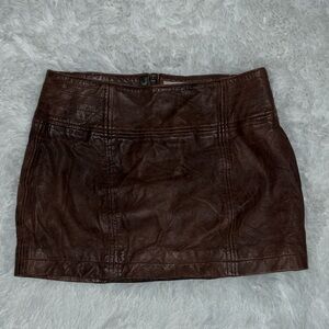 Abercrombie & Fitch Dark Brown Leather Skirt